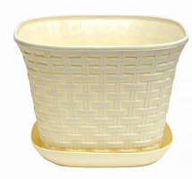 VIOLET "Ротанг" 9,1 л с поддоном (слоновая кость) 3691126 Кашпо