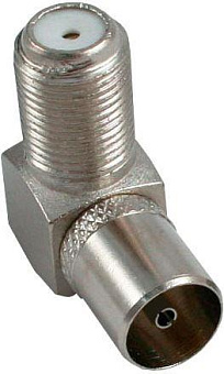 СИГНАЛ (11582) Переходник F гн. - TV гн. метал. угл Кабель, переходник