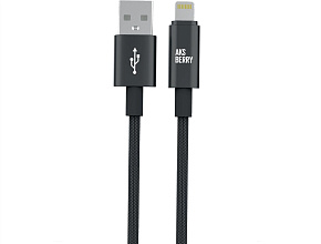 AKSBERRY (6900295510014) X163 Nylon silk USB-A – Lightning, черный Кабель