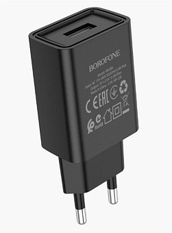 BOROFONE (6974443385663) BA68A Glacier 1USB черный СЗУ BOROFONE (6974443385663) BA68A Glacier 1USB черный