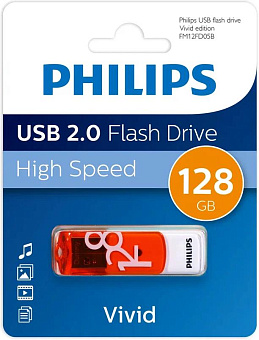 PHILIPS 128Gb VIVID2.0 Белый/Оранжевый (FM12FD05B/97) Флешка