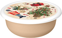 HOMVER Миска "Modena" 2,1л с крышкой с декором "Игрушки" (бежевый) 223138327/10 Емкость для сыпучих продуктов
