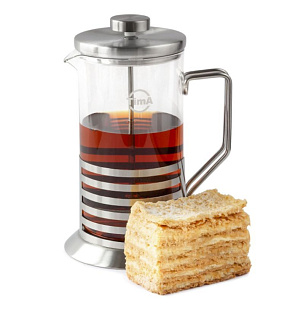 TIMA Френч-пресс "НАПОЛЕОН" 600мл. нержавеющая сталь, боросиликатное стекло. FG-600 Френч-пресс "НАПОЛЕОН" нержавеющая сталь, боросиликатное стекло.