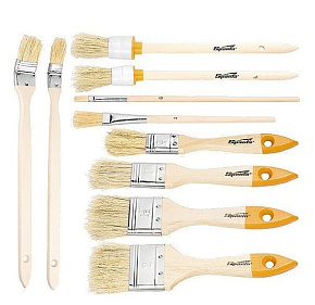 SPARTA Набор кистей, 10 шт, плоские 1/2-1/5"; круг №2,4; радиат. 1, 1,5"; для масл краски №2,6 841155 Кисть