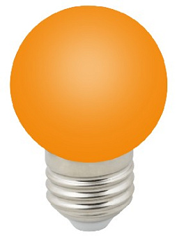 VOLPE (UL-00005650) LED-G45-1W/ORANGE/E27/FR/С Лампа декоративная светодиодная