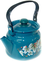 СИБИРСКИЕ ТОВАРЫ С2714.3Б эмал 2,3л с рис бирюзовый Чайник
