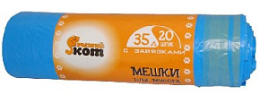 РЫЖИЙ КОТ мешки для мусора с завязками 35л 20шт/рул (310326) Мешки д/мусора