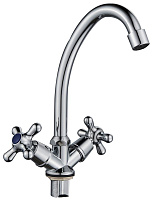 GOTA ROCIO G095310-GOTA Barcelona Смеситель д/кухни с 2-мя рукоятками с высоким изливом, креп. гайка Смеситель