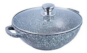 ТРАДИЦИЯ ТМ0283 а/пр литой 28см 4,0л стекл/кр Мрамор Казан