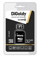 DIGOLDY MicroSDHC 32GB Class10 + адаптер SD Карта памяти