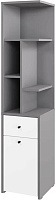 МЕБЕЛЬ-КОМПЛЕКС ЛАЙТ Стеллаж угловой с дверкой и ящикомСерый шифер / Белый/МК (1 кор.) Модульная мебель