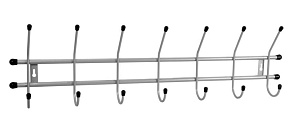 ИСТОК Вешалка настенная "Стандарт 7" 7 кр. арт.ВНС73 (10 шт/уп), цв.Серый металлик Вешалка настенная