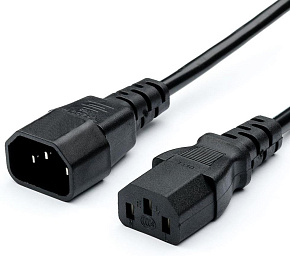 GOPOWER (00-00024537) C14 (m)-C13 (f) 1.8м ПВХ 0.75мм удлинитель черный (1/10/100) Кабель