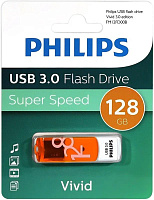 PHILIPS 128Gb VIVID3.0 Белый/Оранжевый (FM12FD00B/97) Флешка