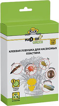NADZOR Клеевая ловушка от насекомых для комнатных цветов, 12 шт/уп., PEST18 Клеевая ловушка от насекомых для комнатных цветов