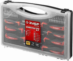 ЗУБР Набор отверток Мастер 25027 в компл.:27 предметов жесткий кейс