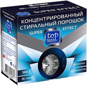 TOP HOUSE Концентрированный стиральный порошок Super effect, 900 г (180681)
