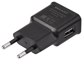 REXANT (16-0274) Сетевое зарядное устройство REXANT USB, 5V, 2.1 A, черное СЗУ