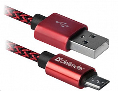 DEFENDER (87801) USB08-03T PRO USB2.0, AM-MicroBM, 1.0 м, красный