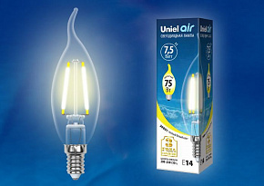 UNIEL (UL-00003248) LED-CW35-7,5W/WW/E14/CL GLA01TR Лампочки светодиодные