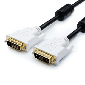 ATCOM (АТ9148) кабель Dvi-Dvi 2 ferite черный 24/24pin пакет 24+1(DVI-D) - 3,0 м кабель