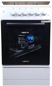 VESTA Valencia VGE 50 10-E Белый с VD Комбинированная плита VESTA Valencia VGE 50 10-E Белый с VD