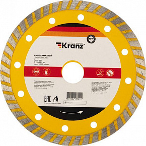 KRANZ (KR-90-0122) Диск алмазный отрезной Turbo 150x22,2x2,4x10мм Диск алмазный