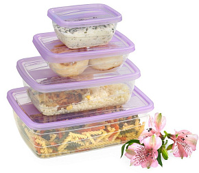 VIOLET Набор контейнеров FRESCO 4 шт. 250 мл (Лаванда) 470025136 Пластиковое изделие