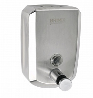BRIMIX 643 Дозатор жидкого мыла настенный, металический с глазком, из нерж.стали 201, на 500 мл ХРОМ Дозатор д/жидкого мыла