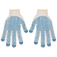 РЫЖИЙ КОТ Перчатки х/б с ПВХ Эконом 3 нити 10 класс (091516) (200) Перчатки