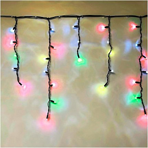 FUNRAY уличная Бахрома SIC-120M,3.0*0.7м,120 ламп,мульти,IP60,черн.шн.1.5м,СОЕД LED гирлянда