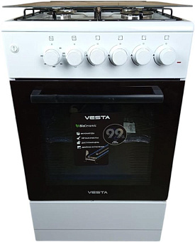 VESTA Valencia VGE 50 10-E Белый ГК Плита газоэлектрическая