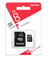 SMARTBUY (SB8GBSDCL4-01) MicroSDHC 8GB Сlass4 + адаптер Карта памяти SMARTBUY (SB8GBSDCL4-01) MicroSDHC 8GB Сlass4 + адаптер