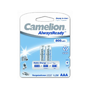 CAMELION (7965) NH-AAA800ARBP2 AAA- 800MAH NI-MH ALWAYS READY BL-2 (NH-AAA800ARBP2, аккумулятор, 1.2В) Элементы питания