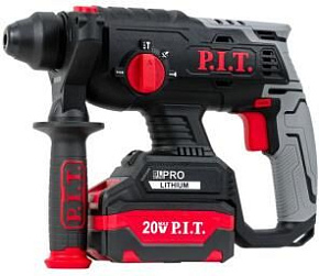 P.I.T. Перфоратор SDS-Plus аккум. бесщеточный PBH20H-22B/2 (20В, 1,8Дж, 3реж, Ø22мм, 2акб, ЗУ, кейс)