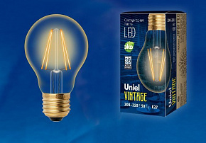 UNIEL (UL-00002355) LED-A60-6W/GOLDEN/E27 GLV21GO Лампы светодиодные VINTAGE