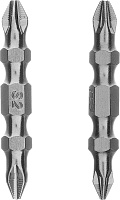 GROSS Набор бит двухстор., PH2-PH2х45мм, PZ2-PZ1х45мм, сталь S2, 2 шт.// Набор бит GROSS Набор бит двухстор., PH2-PH2х45мм, PZ2-PZ1х45мм, сталь S2, 2 