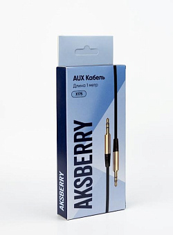 AKSBERRY (6900226040016) X175, jack 3.5mm-jack 3.5mm, круглый в силиконовой оплетке,1м , черный Кабель