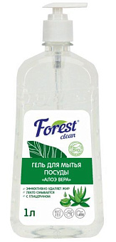 FOREST CLEAN Гель для мытья посуды "Алоэ Вера" 1 л Средство для мытья посуды