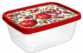 IDILAND Optima Scarlet для продуктов прямоугольный 1,5л с декором (красный) 221153806/03 Контейнер