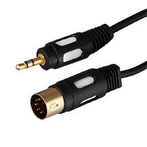 REXANT (17-2502) ШНУР DIN 5 PIN - STEREO 3,5 ММ, ДЛИНА 1,5 МЕТРА (GOLD) Кабель DIN