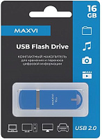 MAXVI P3 16GB sky blue, монолит с колпачком, ABS пластик, USB 2.0