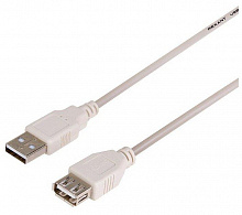 REXANT (18-1116) Кабель USB (шт. USB A - гн. USB A) 3 метра, серый REXANT Дата-кабель