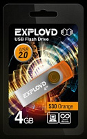 EXPLOYD 4GB 530 оранжевый [EX004GB530-O] USB флэш-накопитель