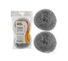 РЫЖИЙ КОТ Губка металлическая для посуды, сетка, вес 15 гр., 2 шт. (310569) Губка д/посуды