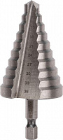 KRANZ (KR-12-6604) Сверло по металлу ступенчатое 9,0-36,0мм, 110мм, 62 HRC Сверло