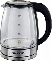 STARWIND Чайник электрический SKG4777, 2000Вт, черный и прозрачный