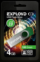 EXPLOYD 4GB 530 зеленый [EX004GB530-G] USB флэш-накопитель