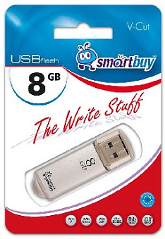 SMARTBUY (SB8GBVC-S) 8GB V-CUT SILVER USB флеш SMARTBUY (SB8GBVC-S) 8GB V-CUT SILVER