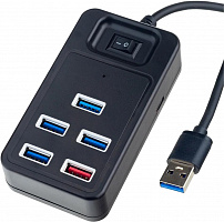 PERFEO (PF D0808) USB-HUB 1 Port 3.0+4 Port 2.0 (PF-H051 Black) чёрный USB разветвитель